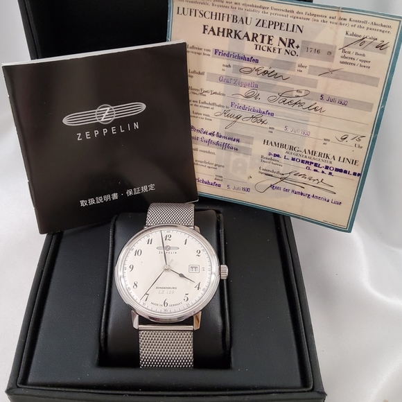 ZEPPELIN 100 JAHRE LZ 129 HINDENBURG STAINLESS STEEL MEN'S WATCH - Picture 12 of 16